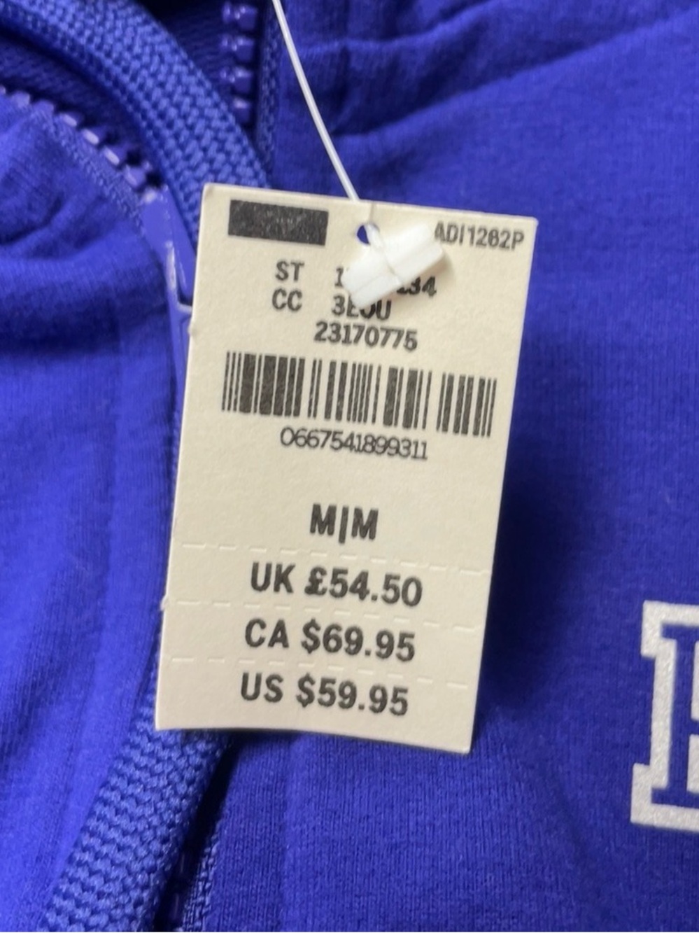 NWT Victoria's Secret PINK Royal Blue Hoodie with Stripes on Sleeves Sz M - Picture 4 of 5